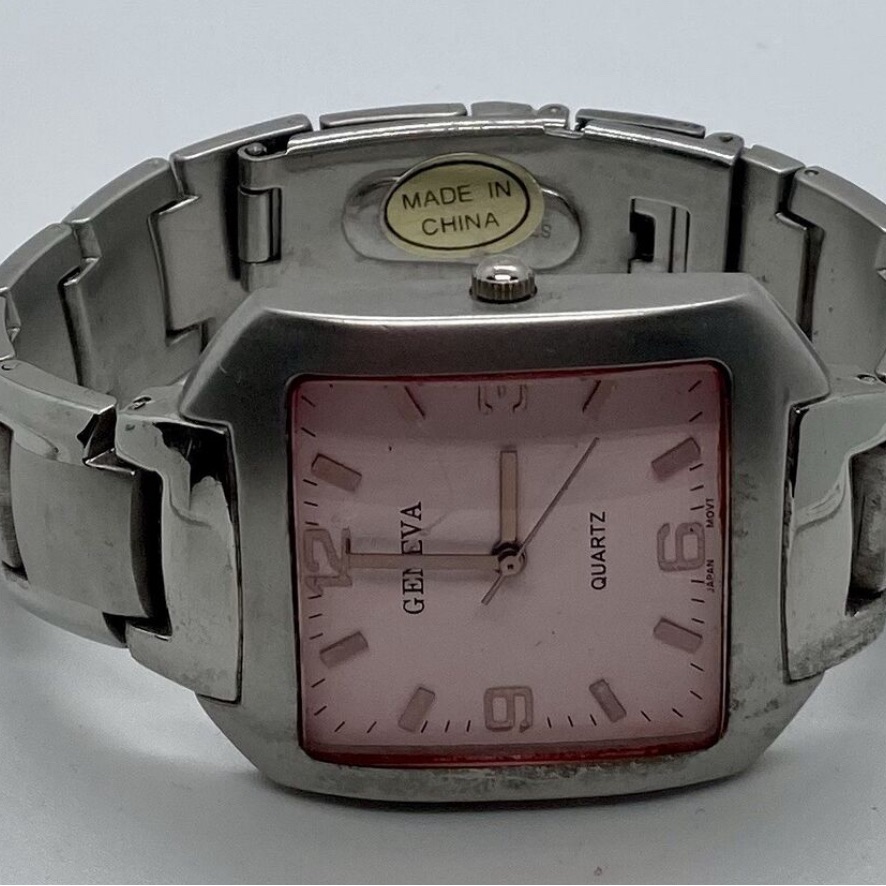 Geneva Silver Pink Watch 5$